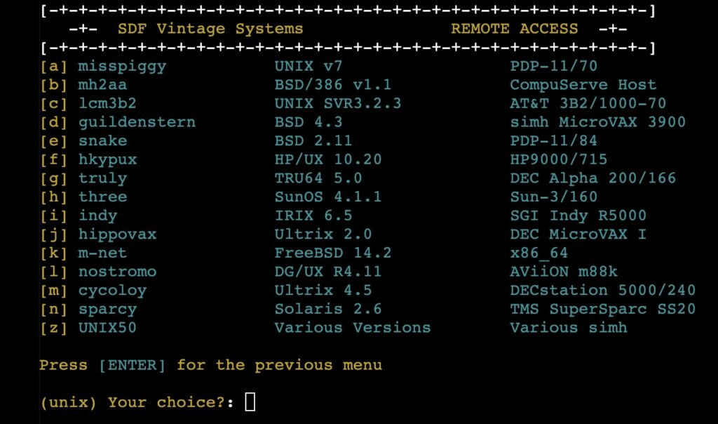 SDF2-1024x604 UNIX v7、Multics、OpenVMSへブラウザでログイン！Interim Computer MuseumとSDF.orgが歴史的環境を無料公開
